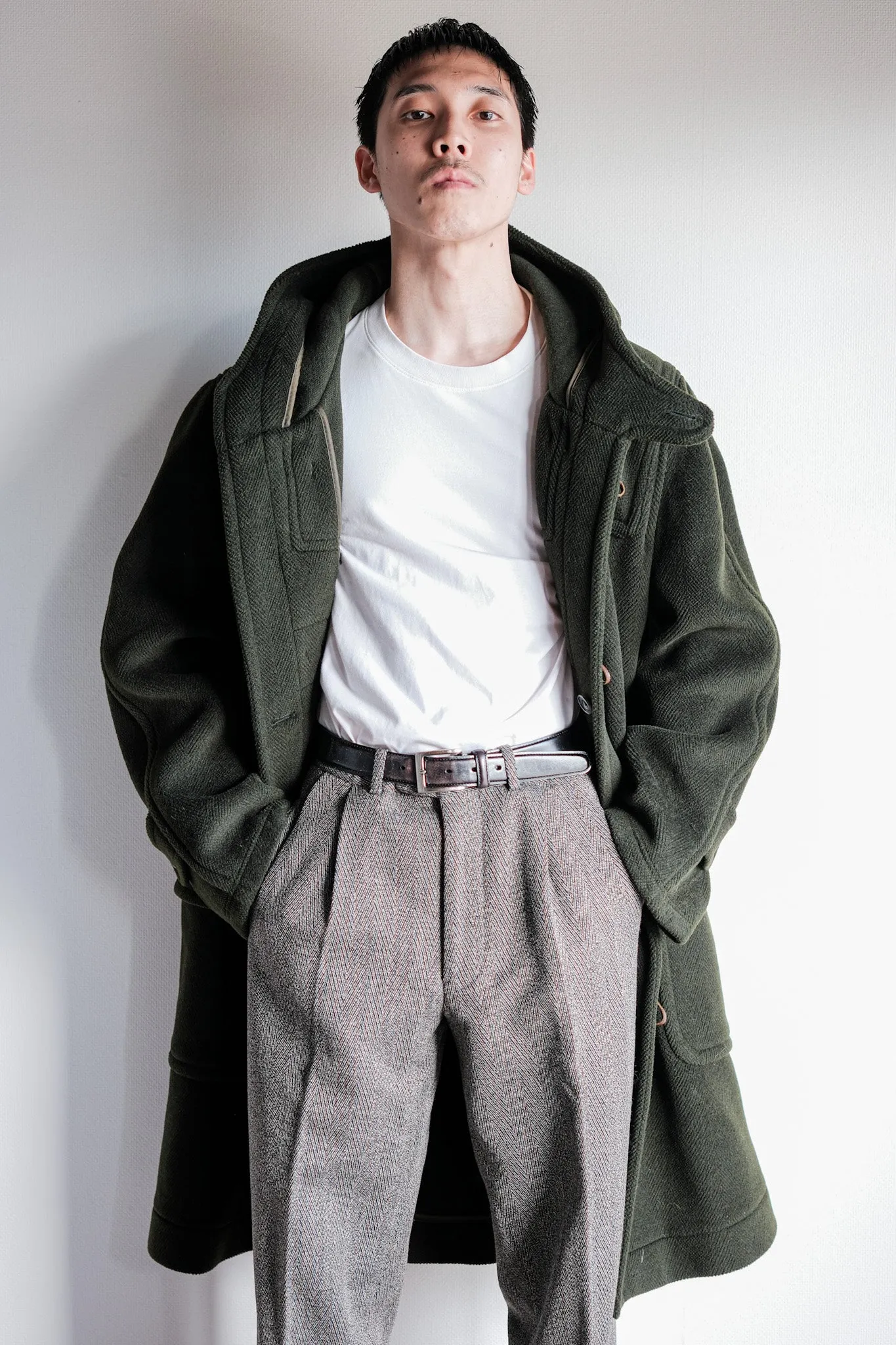 【~90's】Old INVERTERE HBT Wool Duffle Coat "Moorbrook" "DAVIDE CENCI 別注"