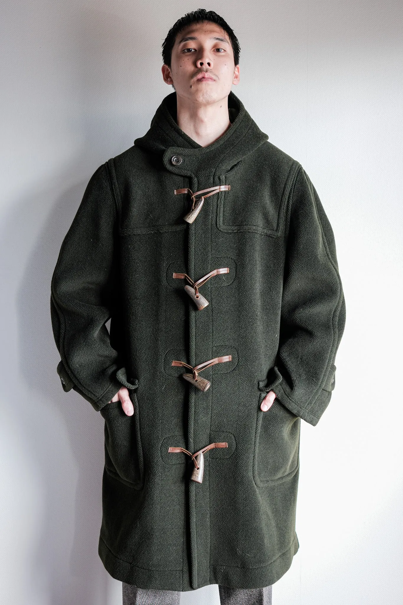 【~90's】Old INVERTERE HBT Wool Duffle Coat "Moorbrook" "DAVIDE CENCI 別注"