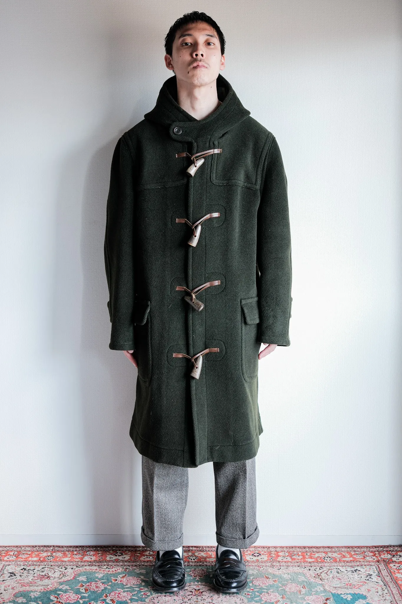 【~90's】Old INVERTERE HBT Wool Duffle Coat "Moorbrook" "DAVIDE CENCI 別注"