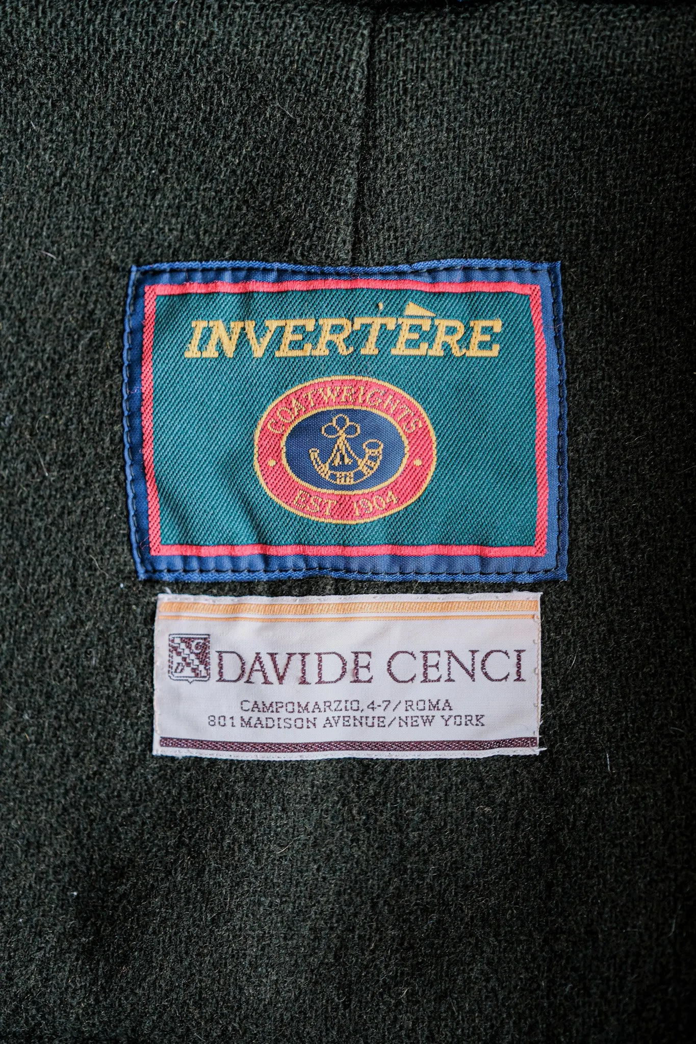 【~90's】Old INVERTERE HBT Wool Duffle Coat "Moorbrook" "DAVIDE CENCI 別注"
