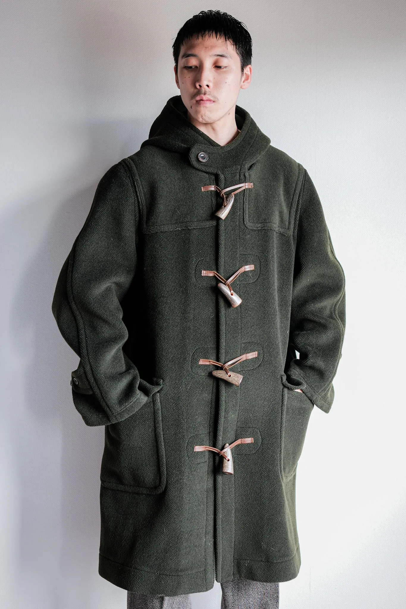 【~90's】Old INVERTERE HBT Wool Duffle Coat "Moorbrook" "DAVIDE CENCI 別注"