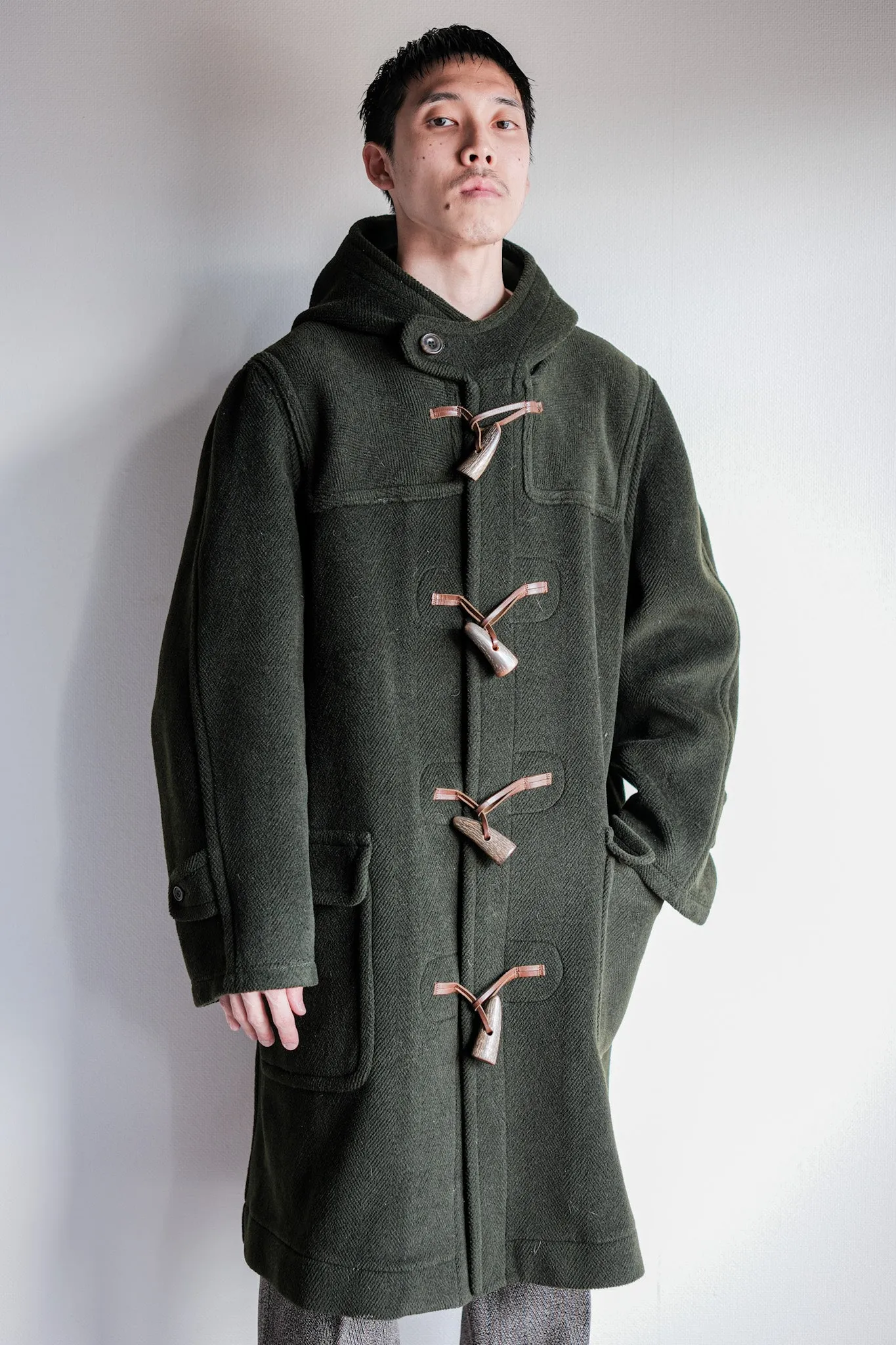 【~90's】Old INVERTERE HBT Wool Duffle Coat "Moorbrook" "DAVIDE CENCI 別注"