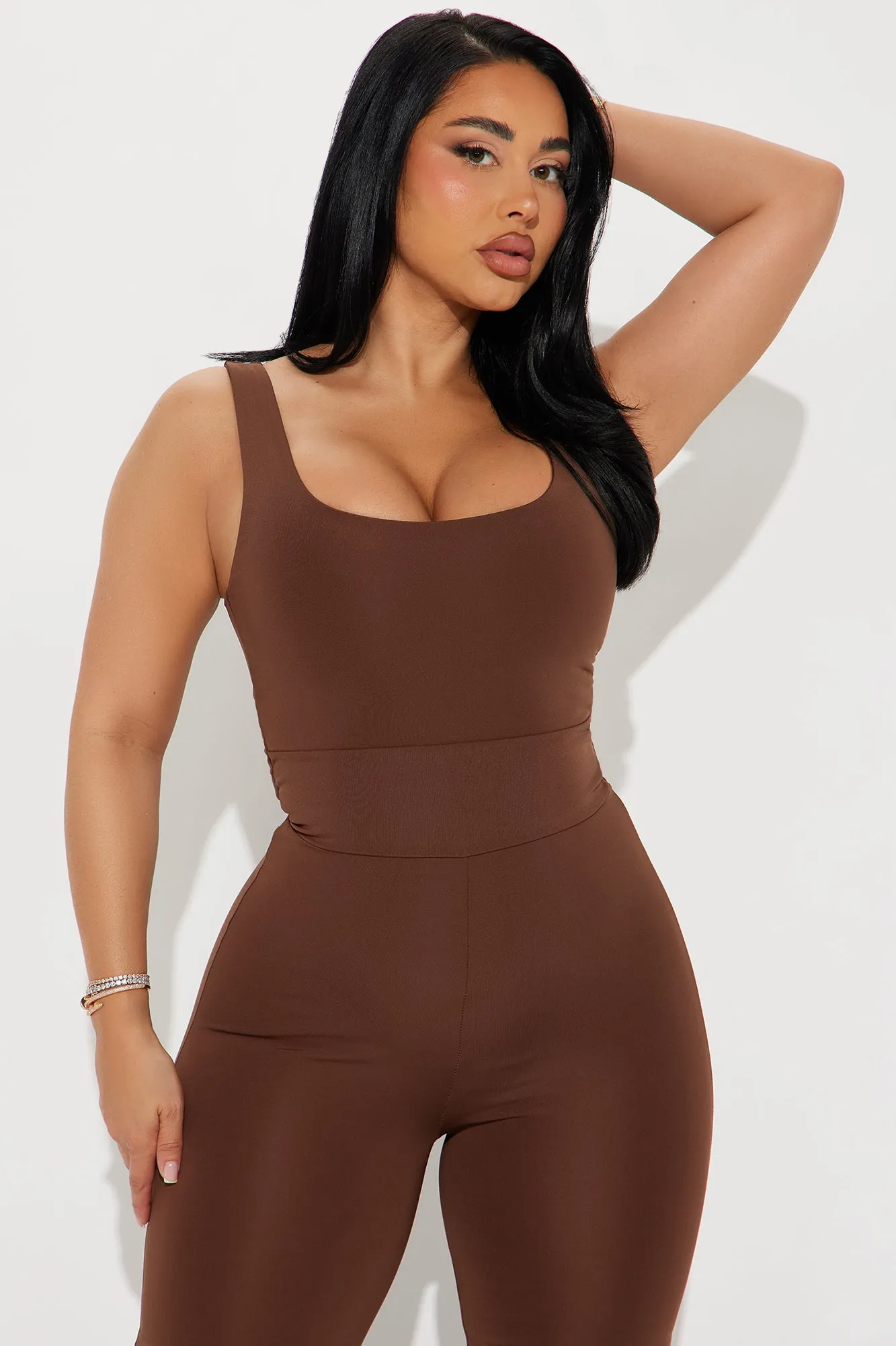 About The Gains Active Jumpsuit - Chocolate