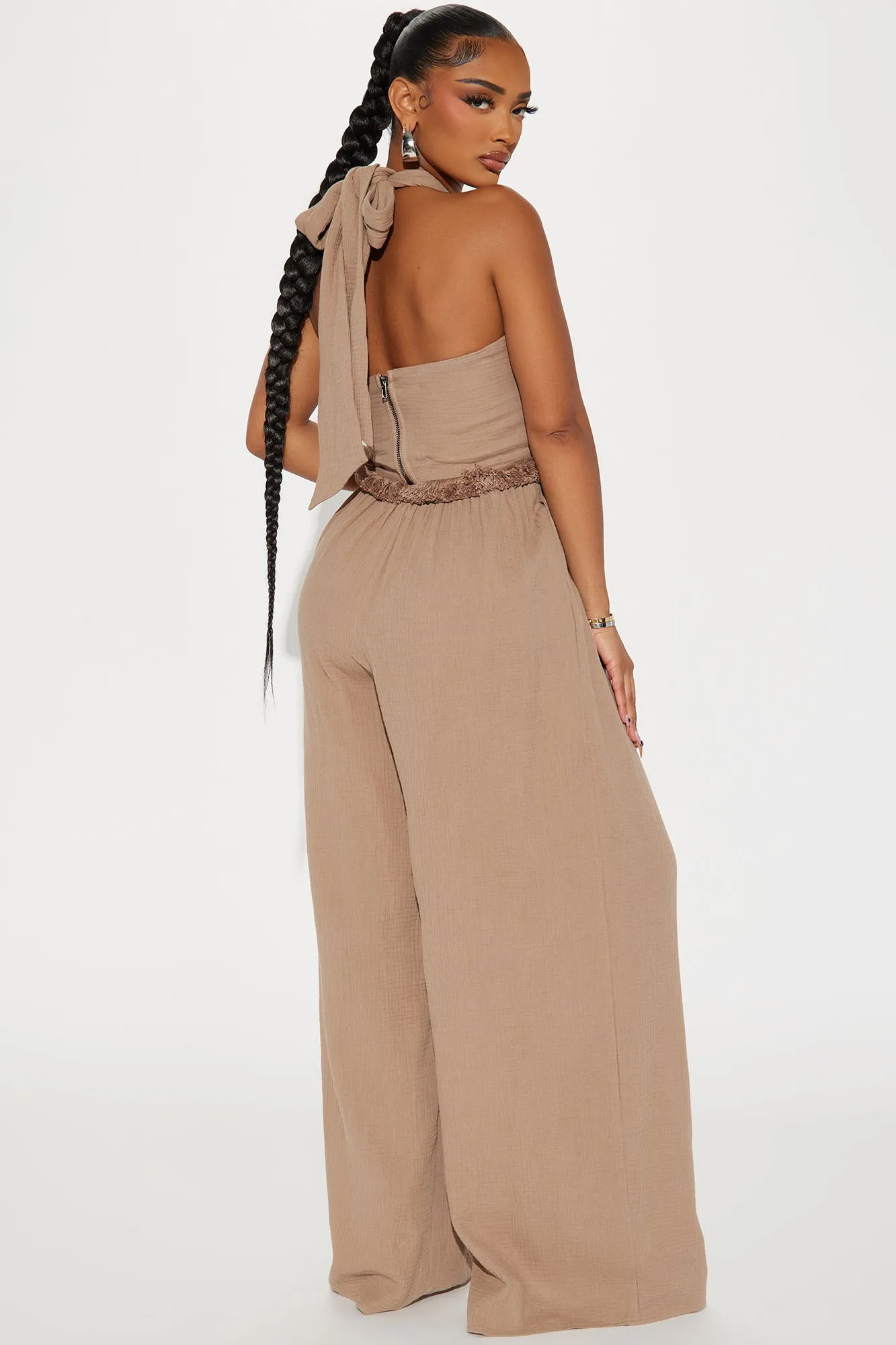 Adira Gauze Jumpsuit  - Taupe