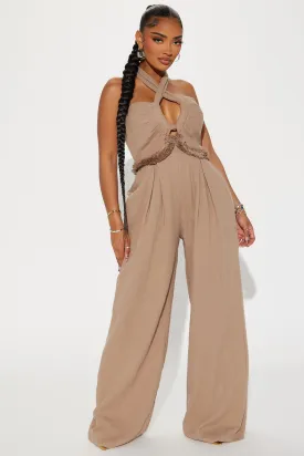 Adira Gauze Jumpsuit  - Taupe