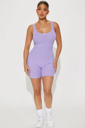 Aideen Ribbed Romper - Lavender