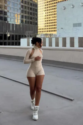 All That I Am Romper Set - Taupe