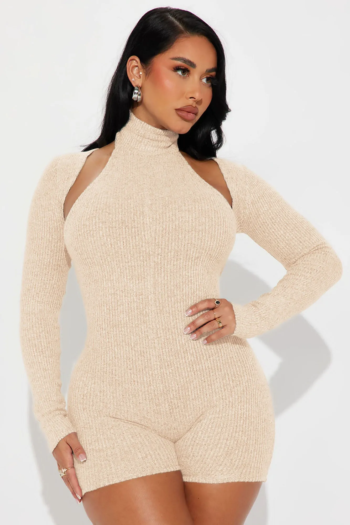 All That I Am Romper Set - Taupe