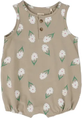 Analogie Flower Romper in Taupe