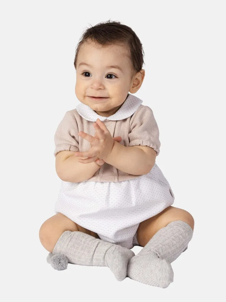 Baby Boy Leon Collection Spanish Romper-Grey