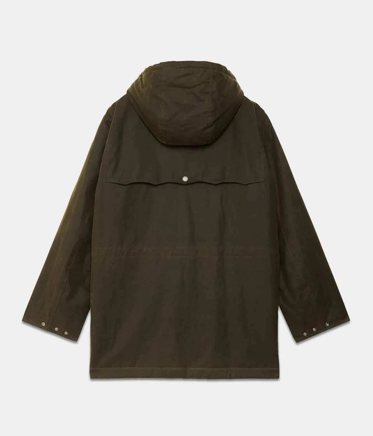 BARACUTA WAXED DUFFLE COAT BRCPS1067 DEEP MOSS MILLERAIN FABRIC