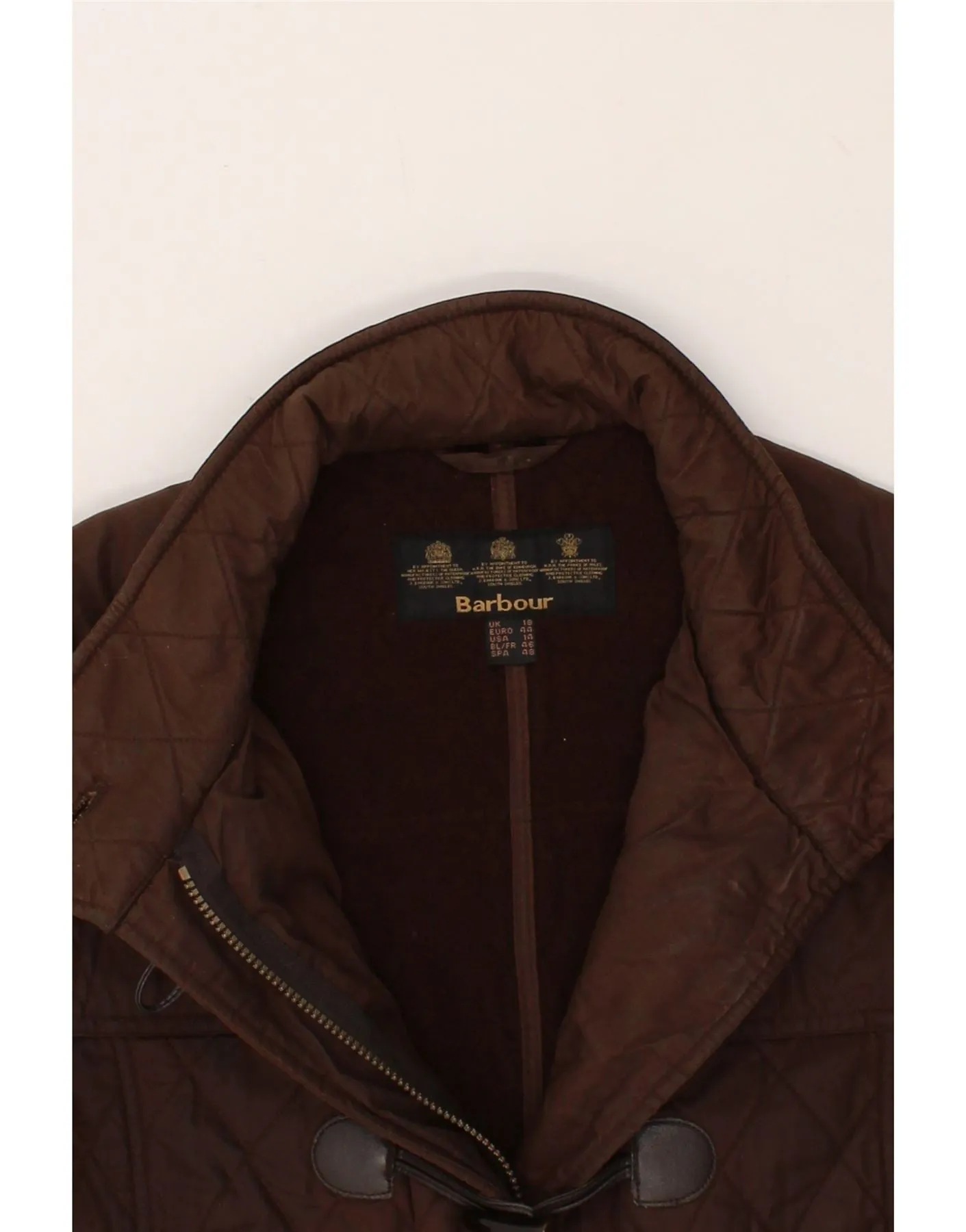 BARBOUR Womens Quilted Duffle Coat UK 18 XL Brown