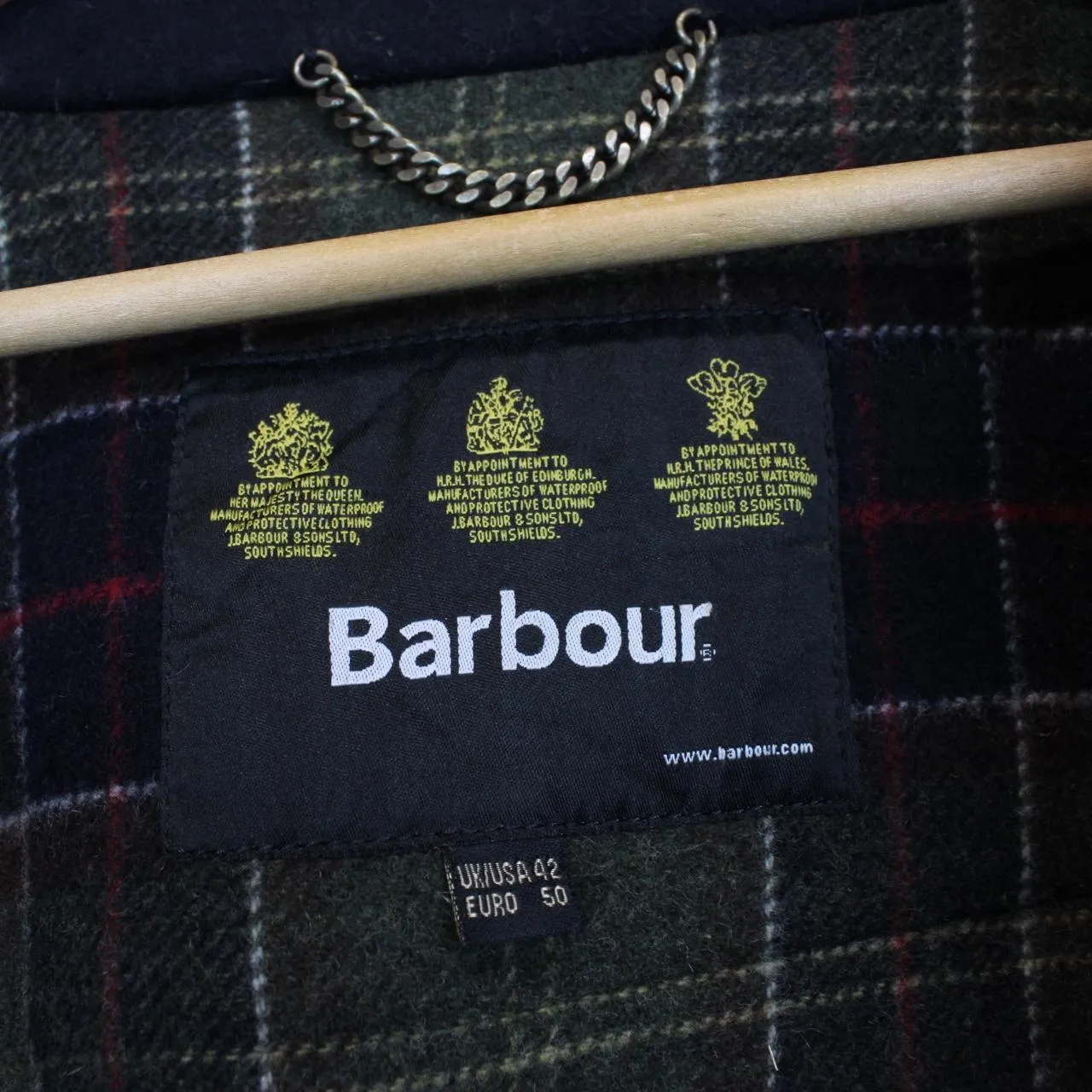 Barbour Wool Hooded Duffle Coat Large