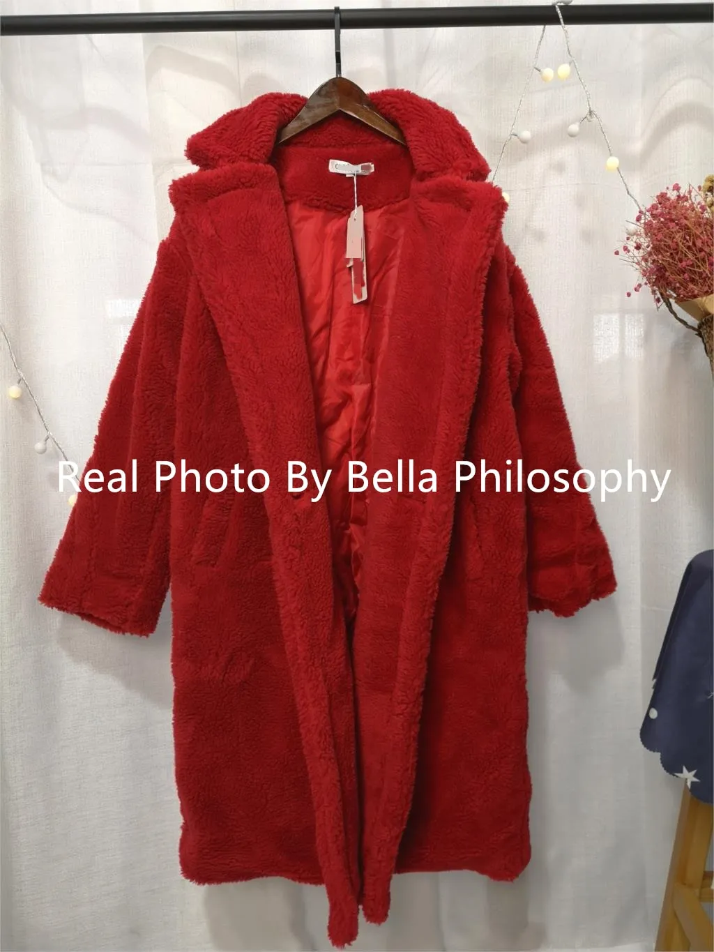 Bella Philosophy  Winter Faux Fur Warm Long Coat  Thick Teddy Bear Casual