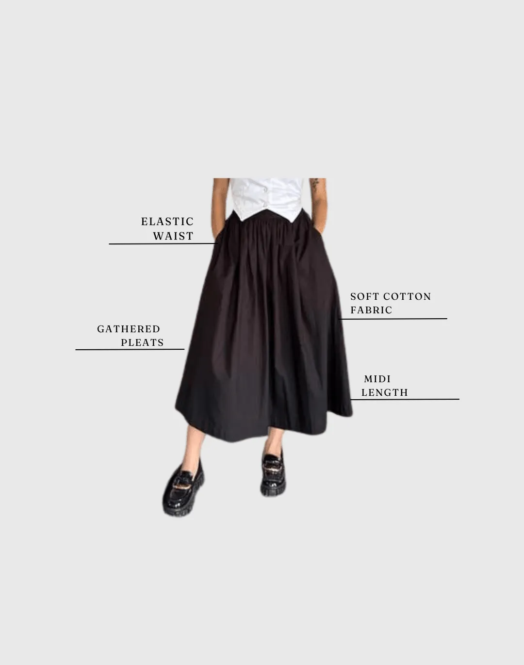 Black Midi Skirt