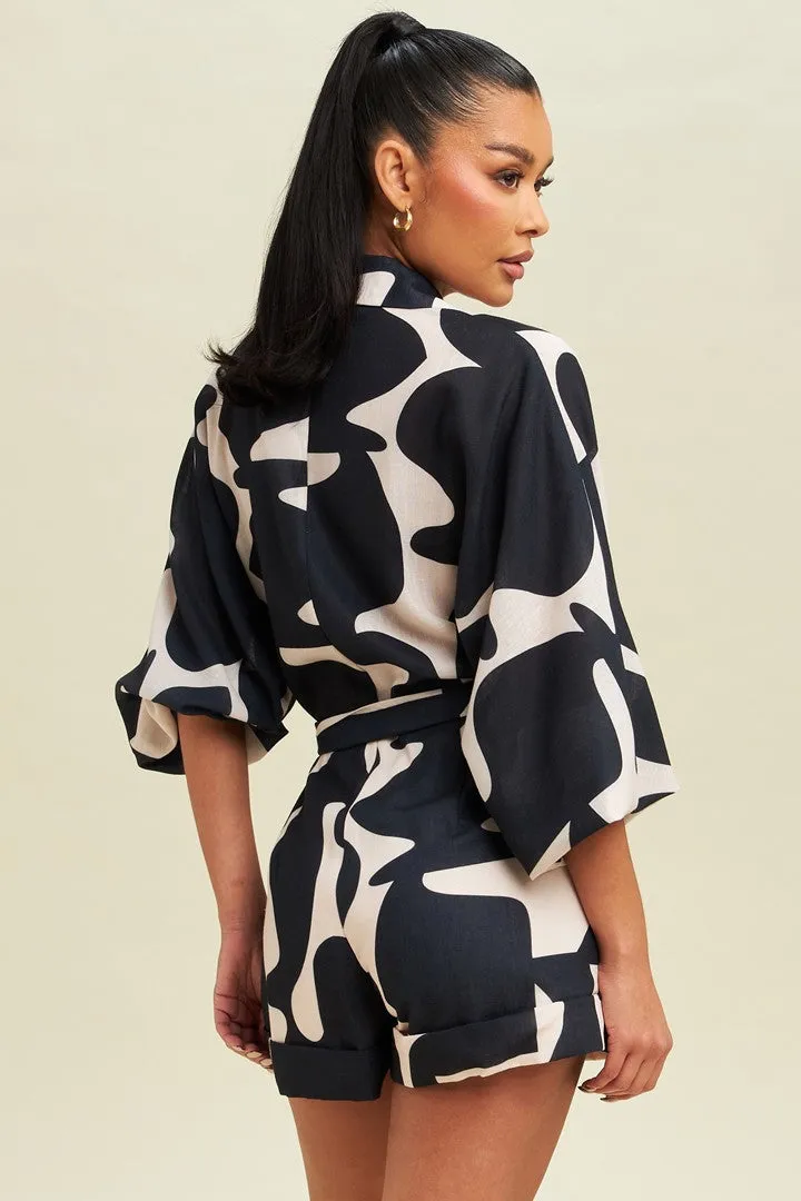 Black/Taupe Pamela Romper