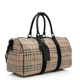 Burberry Haymarket Check Holdall Duffle Bag (SHF-htwN9P)