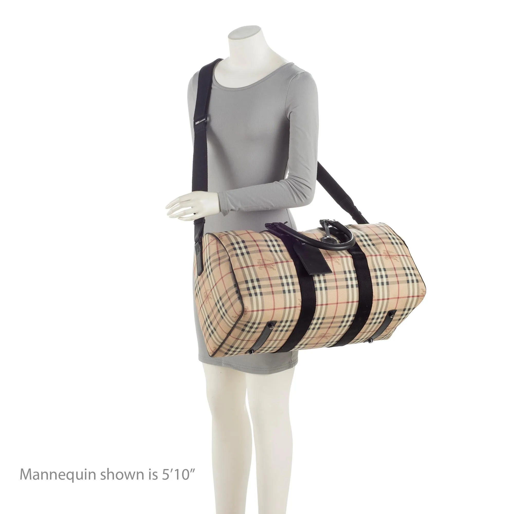 Burberry Haymarket Check Holdall Duffle Bag (SHF-htwN9P)