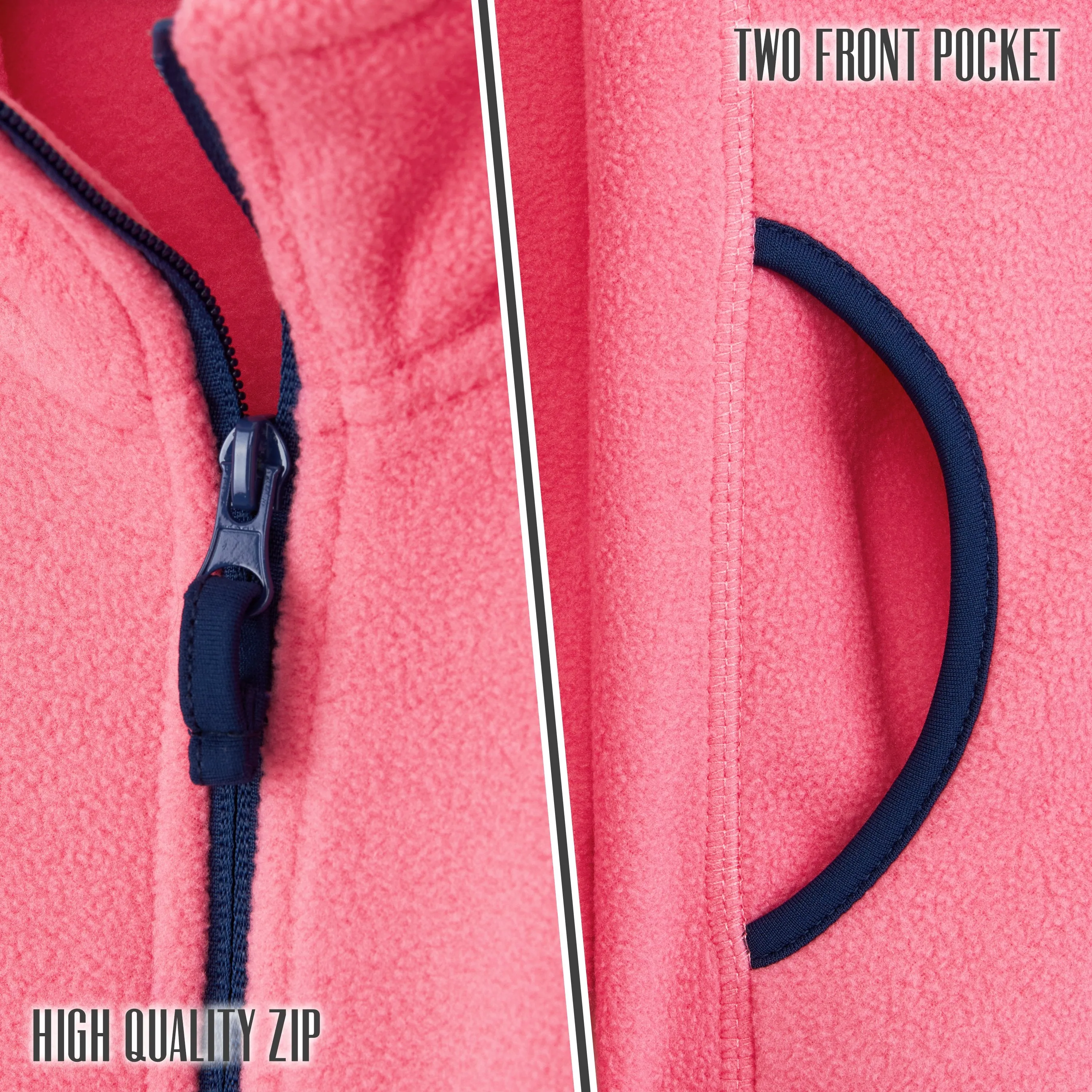 CityComfort Kids Fleece Jacket, Full-Zip Girls Polar Fleece Jacket Outdoors