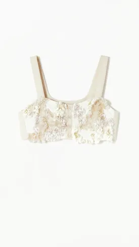 Cream Sequinned Corset Top