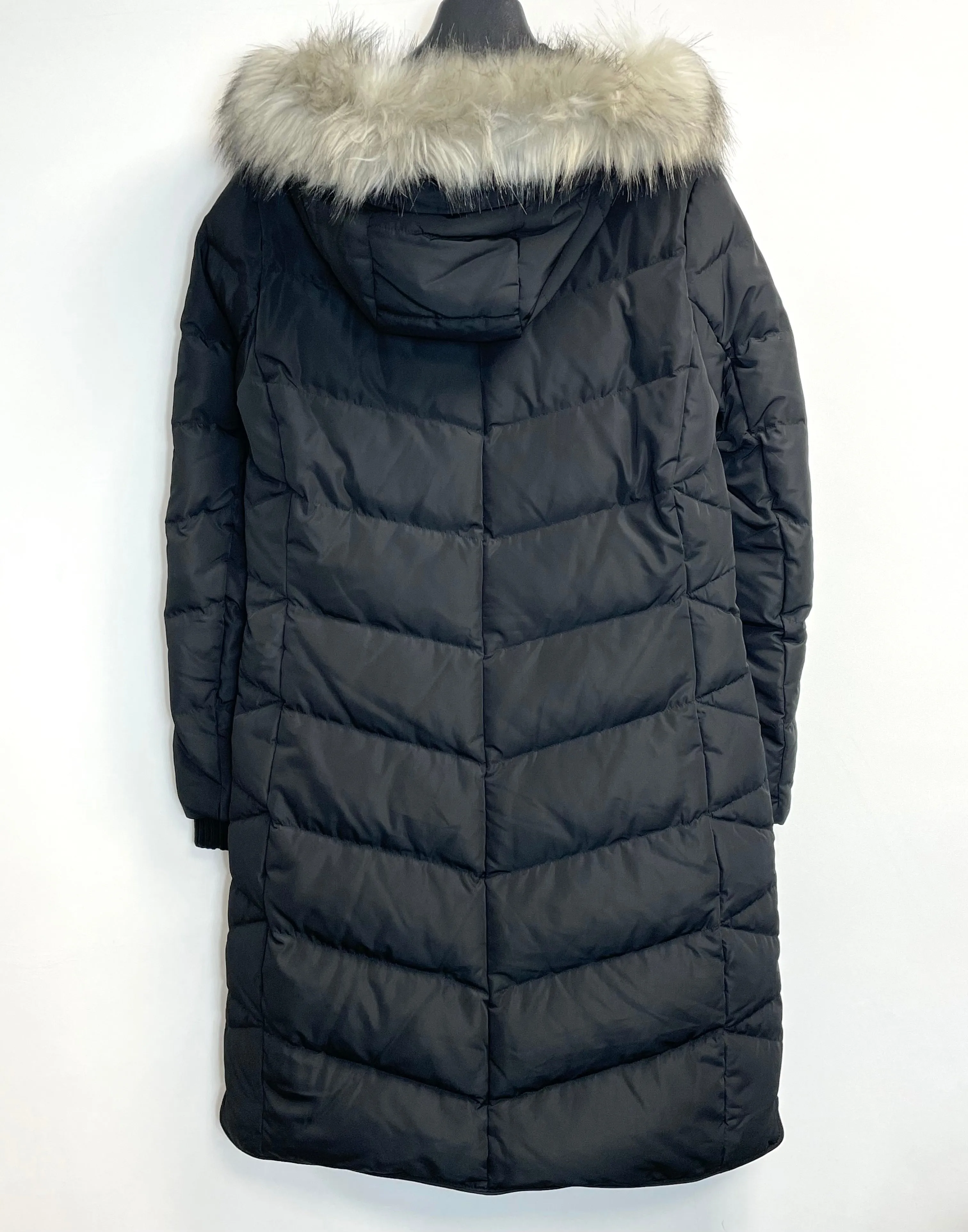DKNY Women’s faux fur Eddie Bauer Lodge Down Coat Black