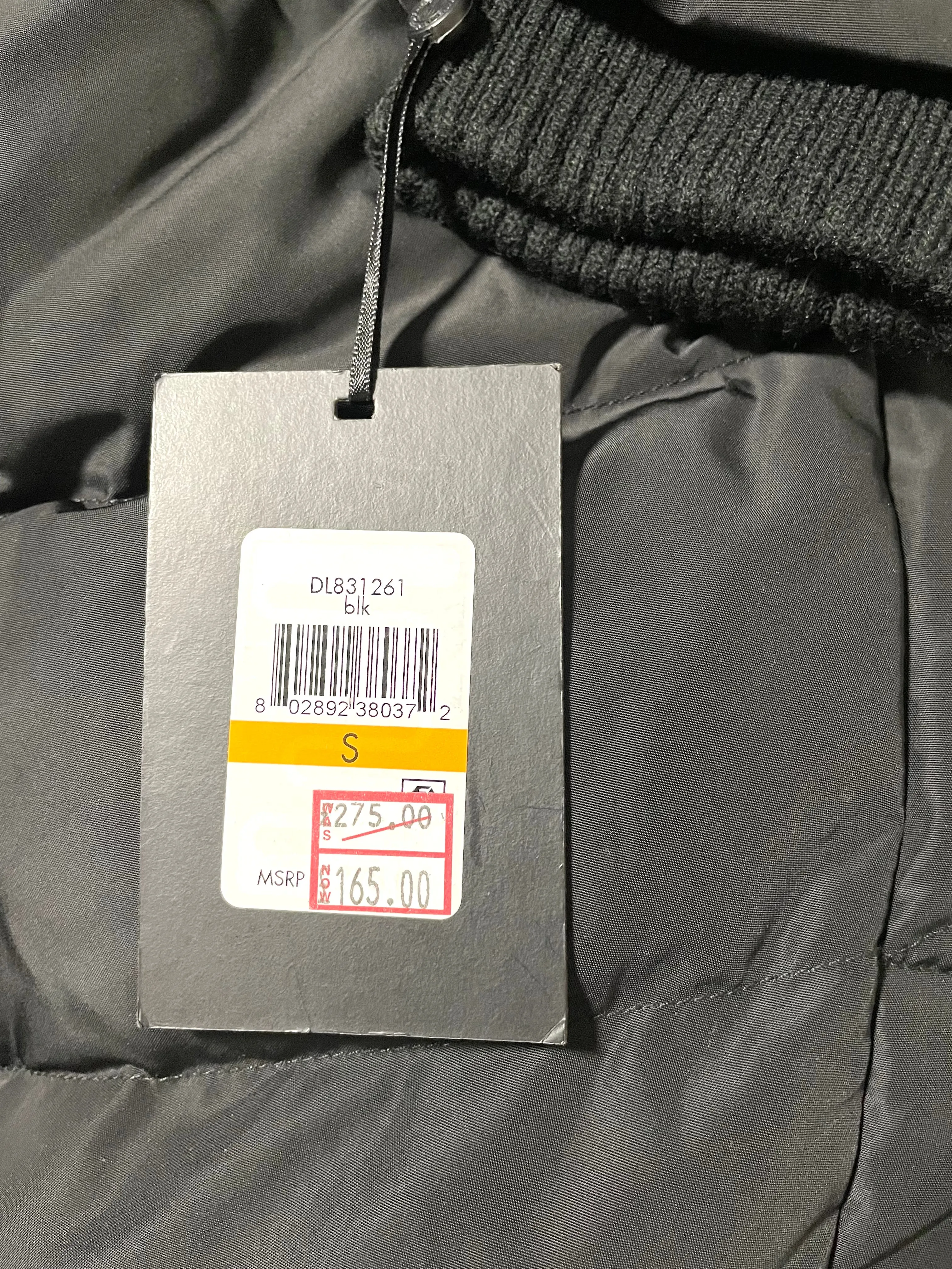 DKNY Women’s faux fur Eddie Bauer Lodge Down Coat Black
