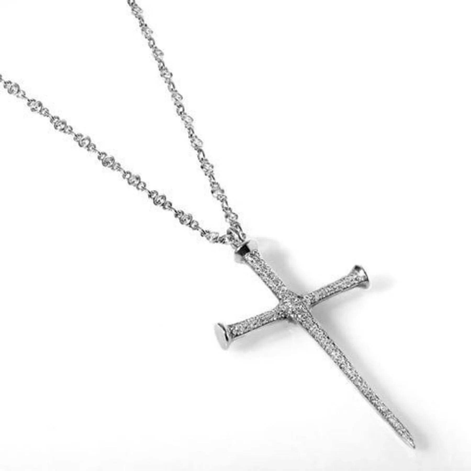 Edgy Diamond Cross Necklace