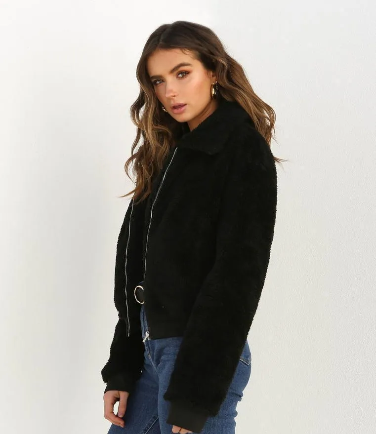 Fleece Long Sleeve Zipper Jacket