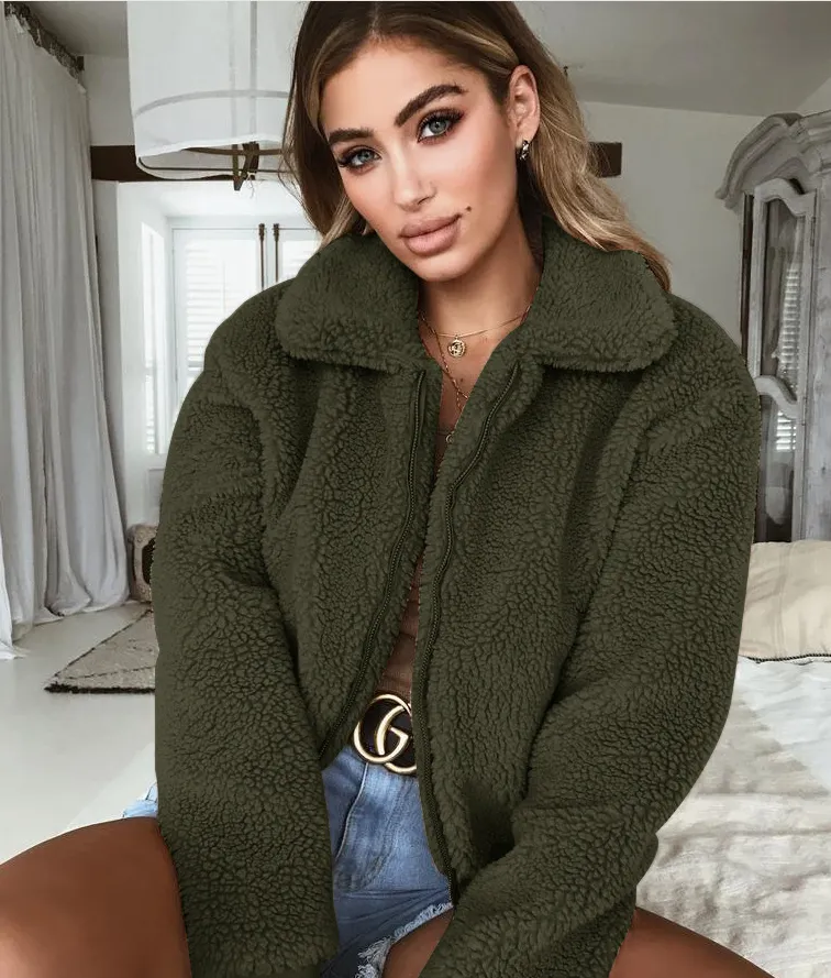Fleece Long Sleeve Zipper Jacket