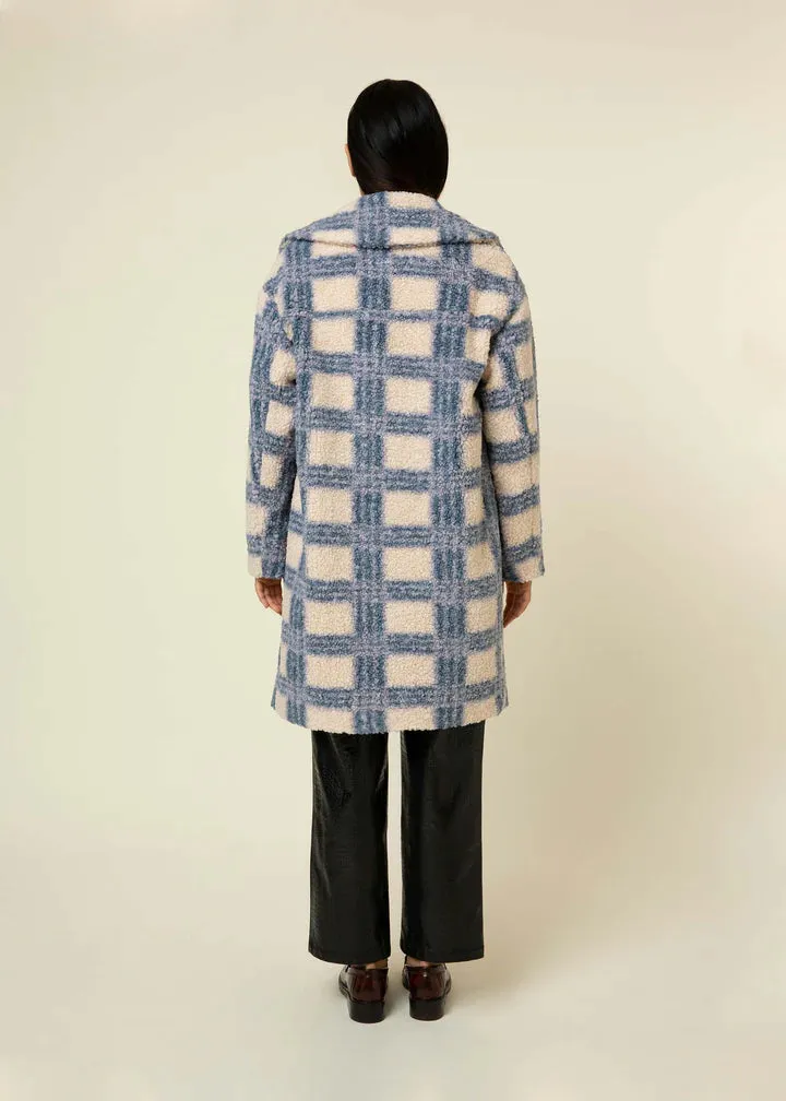 FRNCH Santi Blue Cream Teddy Bear Coat