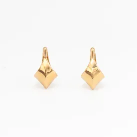 Gold Edgy Huggie Earrings