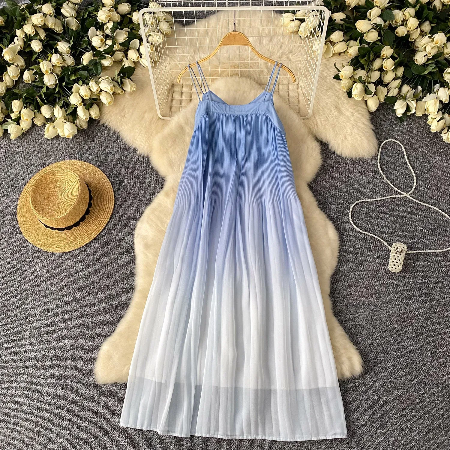 Gradient Color Oversized Slip Dress