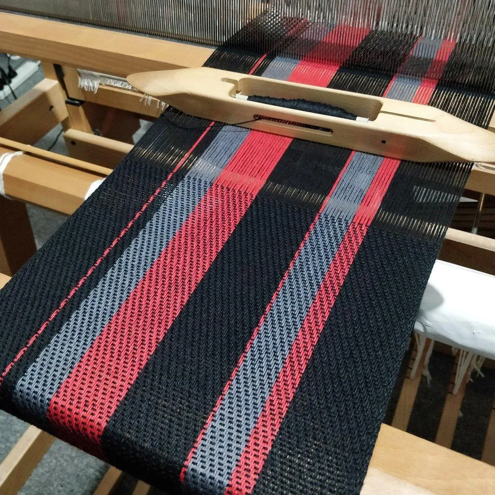 Handwoven Scarf - Dapper - Red, Charcoal   Black