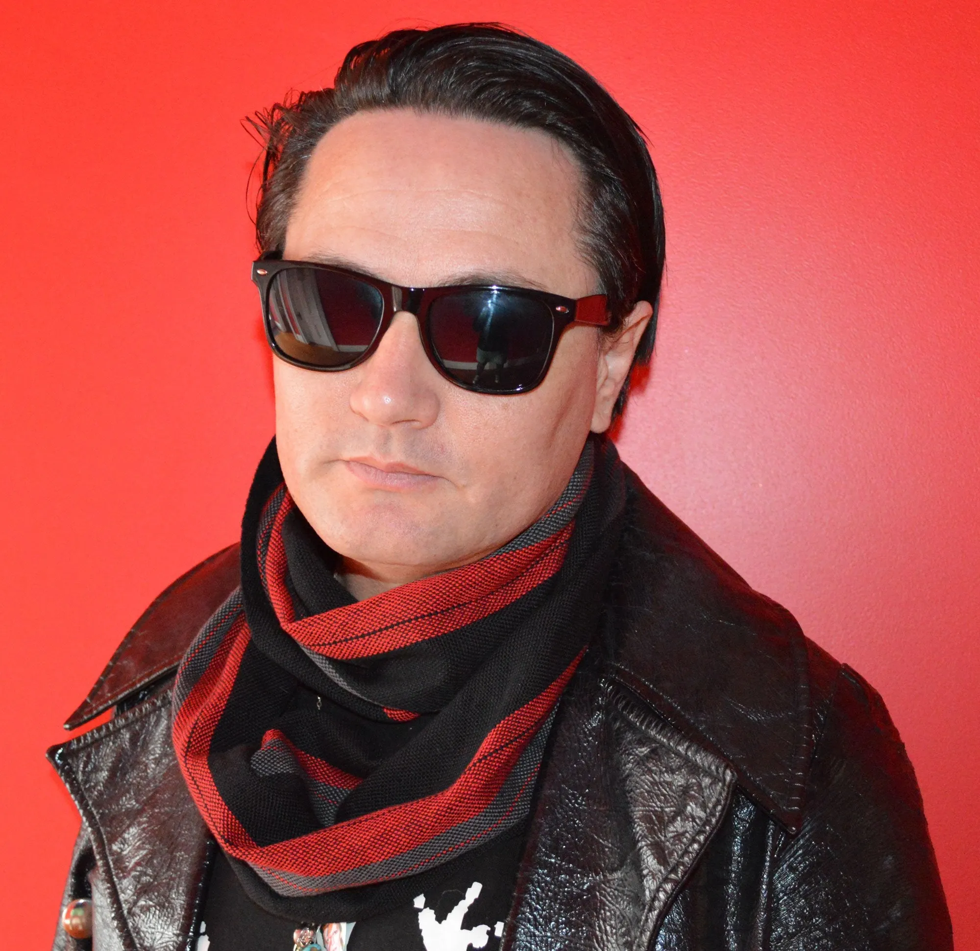 Handwoven Scarf - Dapper - Red, Charcoal   Black
