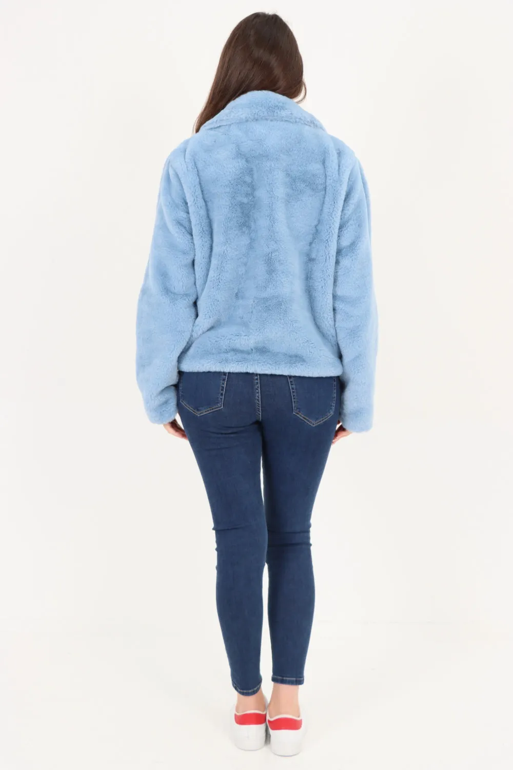 Italian Luxury Faux Fur Longsleeve Short Coat