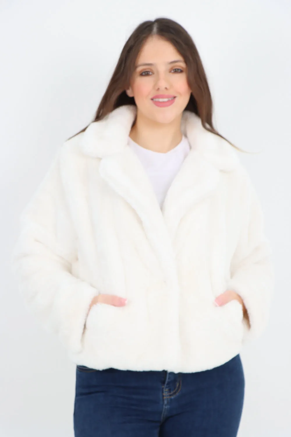 Italian Luxury Faux Fur Longsleeve Short Coat