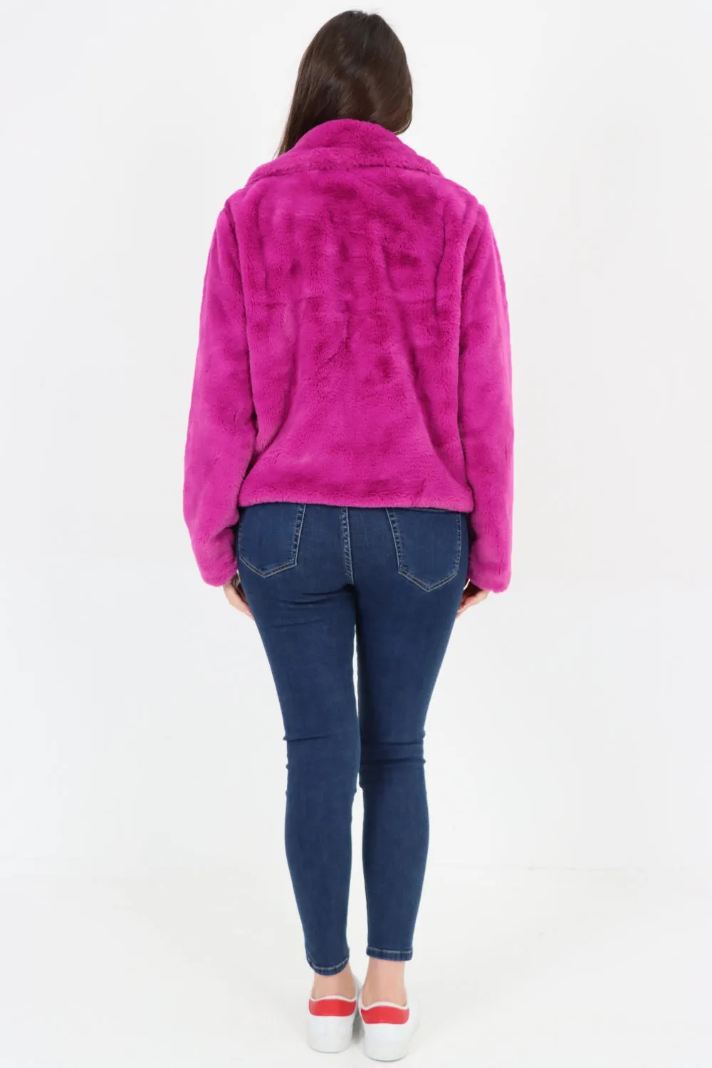 Italian Luxury Faux Fur Longsleeve Short Coat