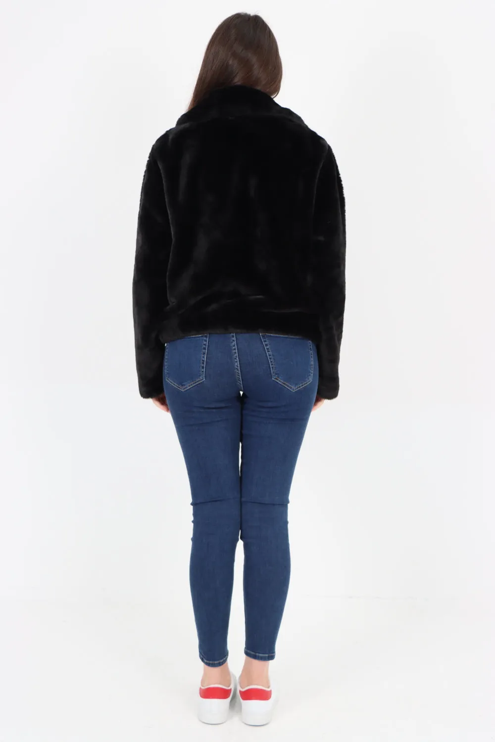 Italian Luxury Faux Fur Longsleeve Short Coat