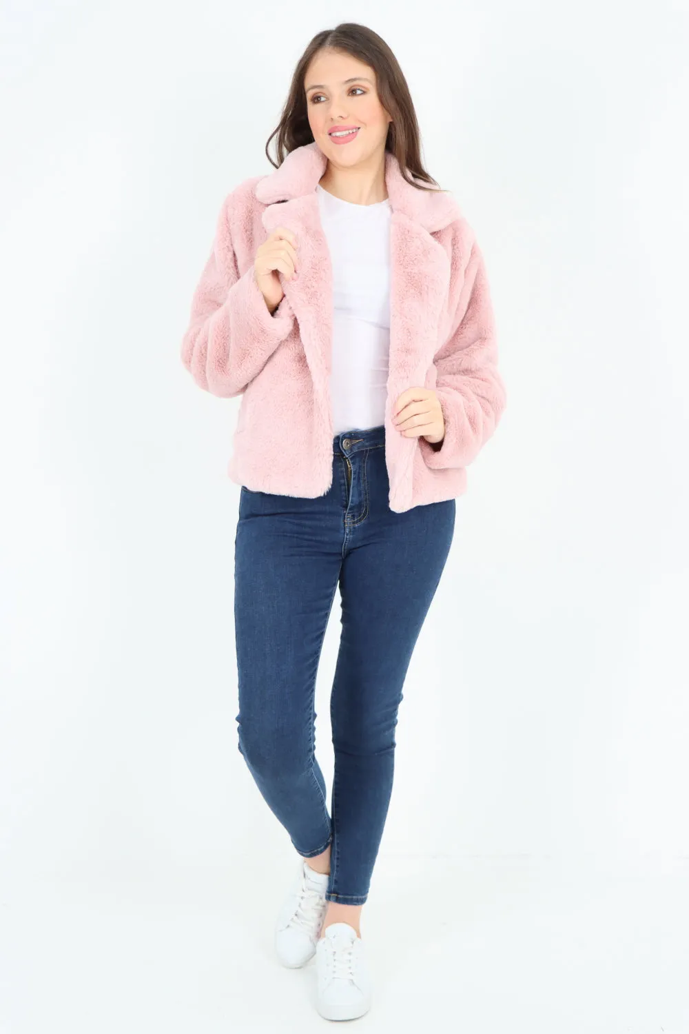 Italian Luxury Faux Fur Longsleeve Short Coat