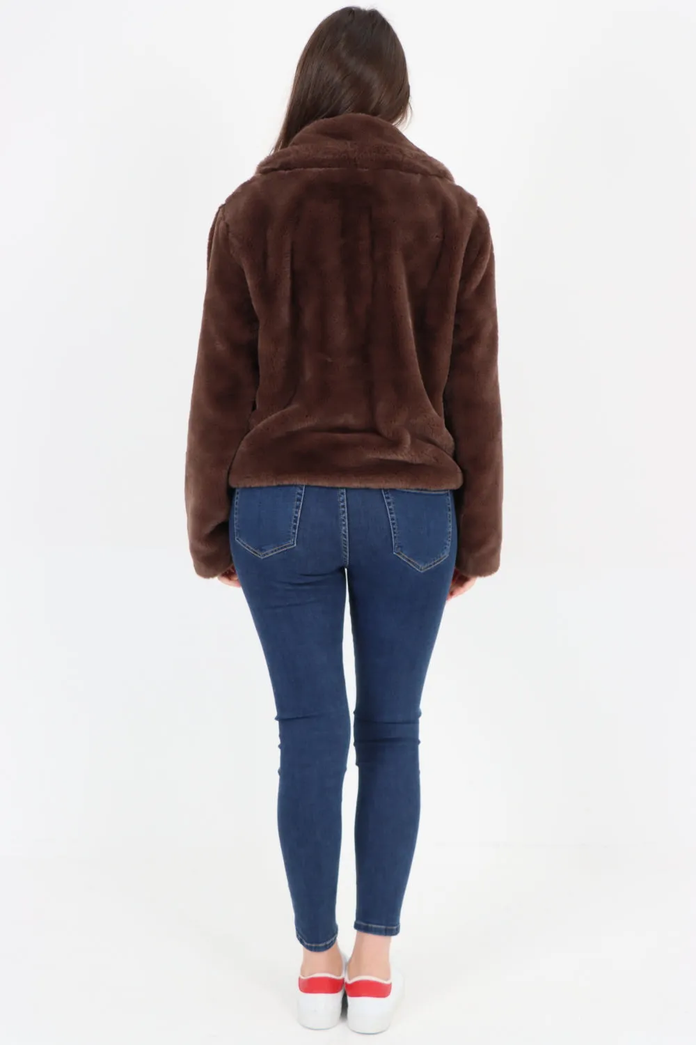 Italian Luxury Faux Fur Longsleeve Short Coat