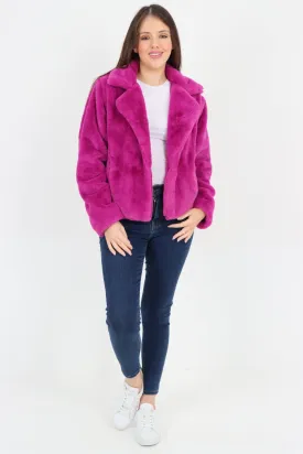 Italian Luxury Faux Fur Longsleeve Short Coat