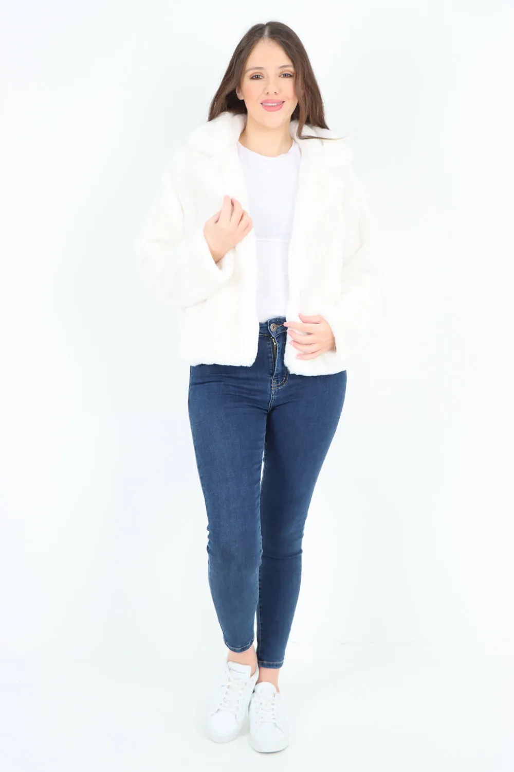 Italian Luxury Faux Fur Longsleeve Short Coat