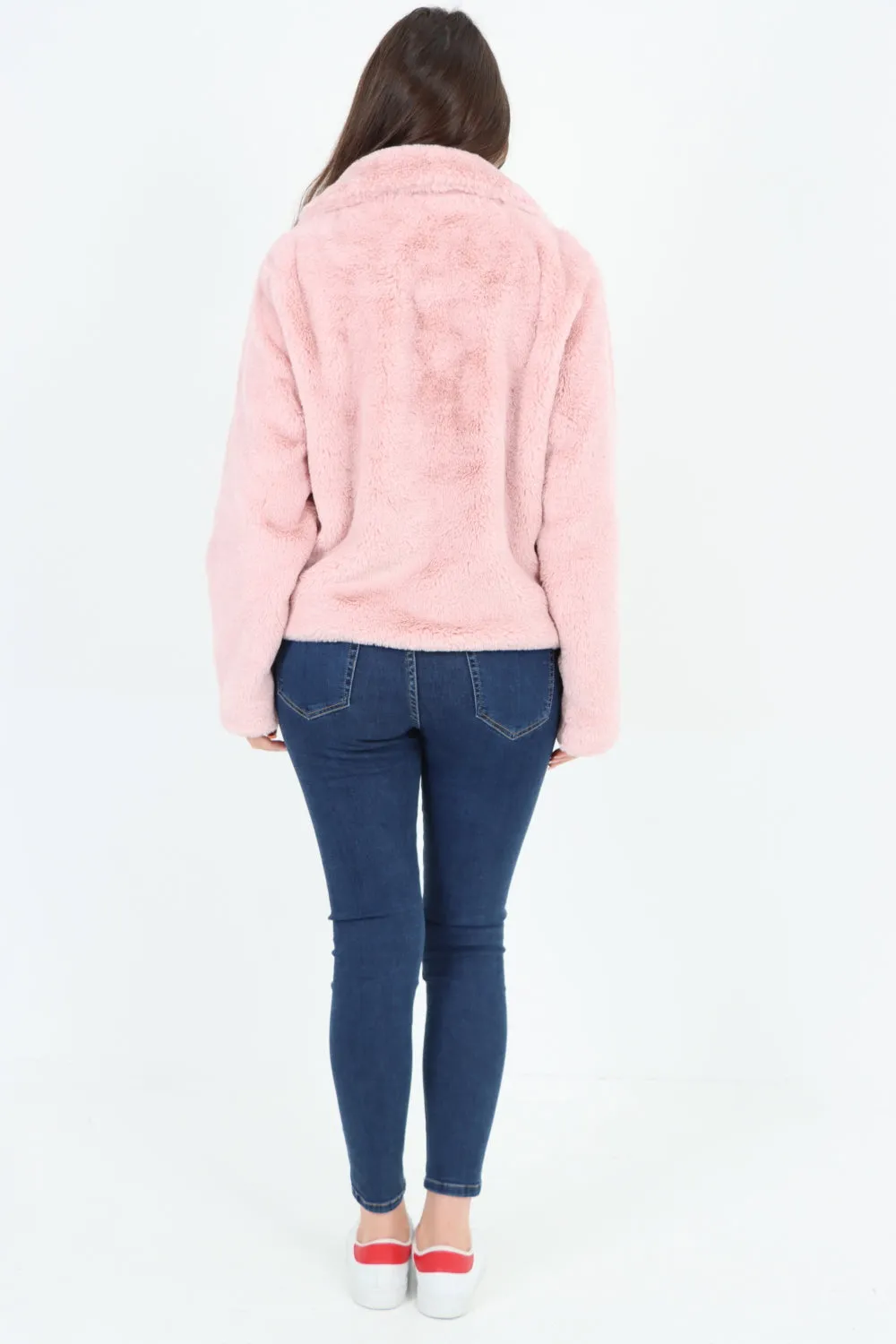 Italian Luxury Faux Fur Longsleeve Short Coat