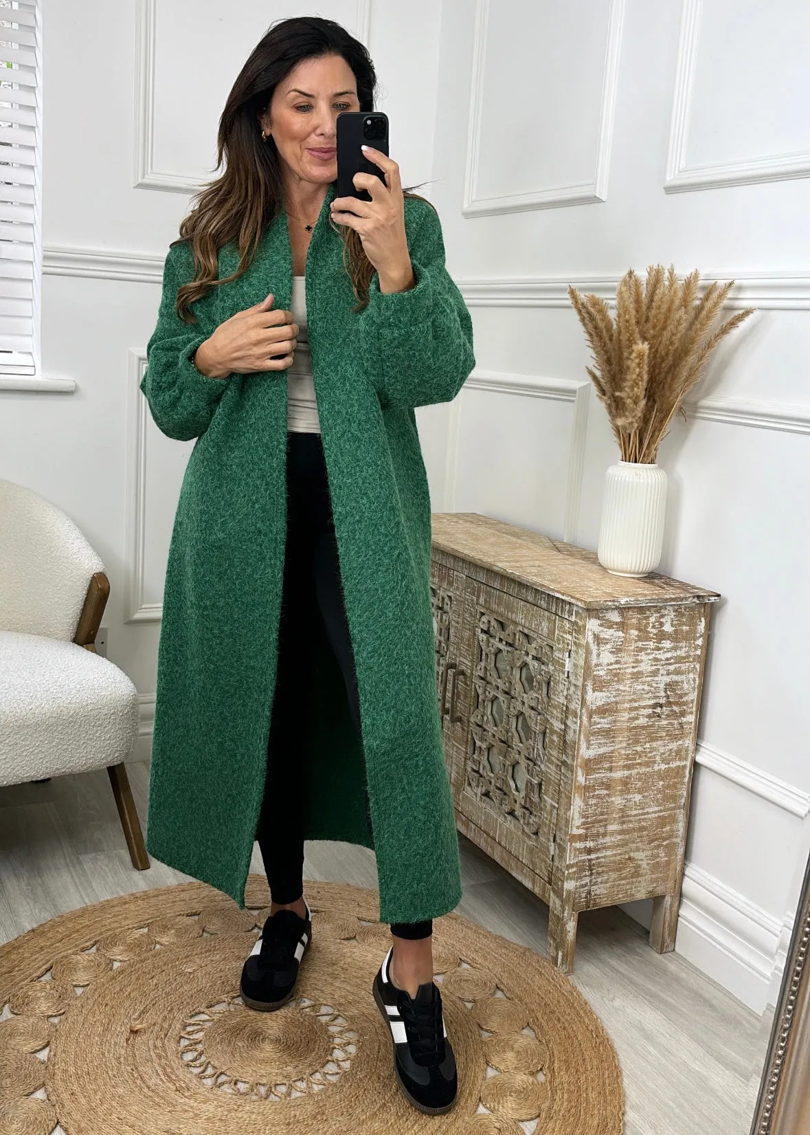 Kimmy Green Longline Coatigan