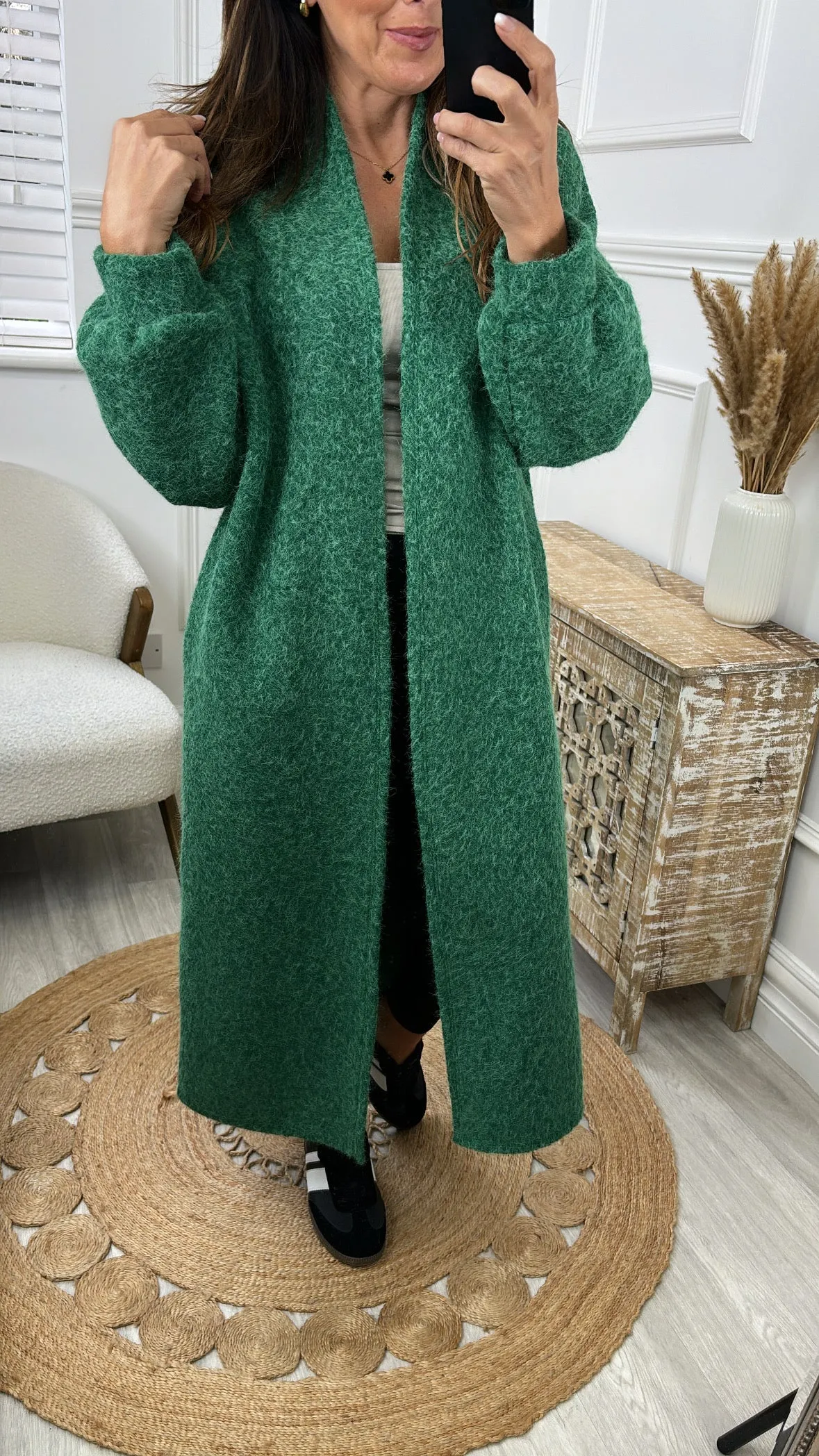 Kimmy Green Longline Coatigan