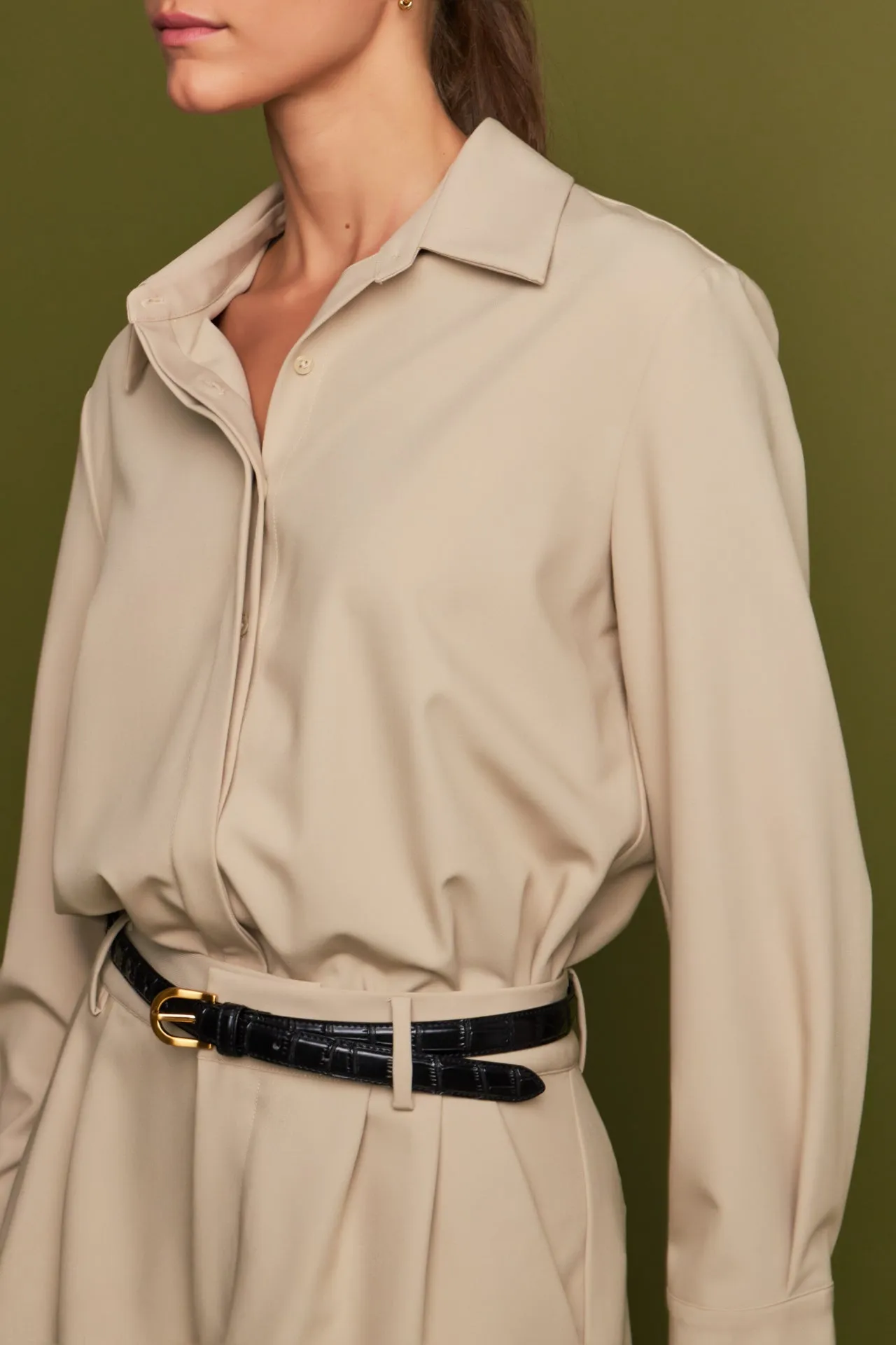 Long Sleeve Collared Romper