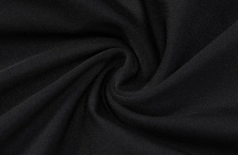 Long sleeve hollow out gloves solid zip-up jumpsuit