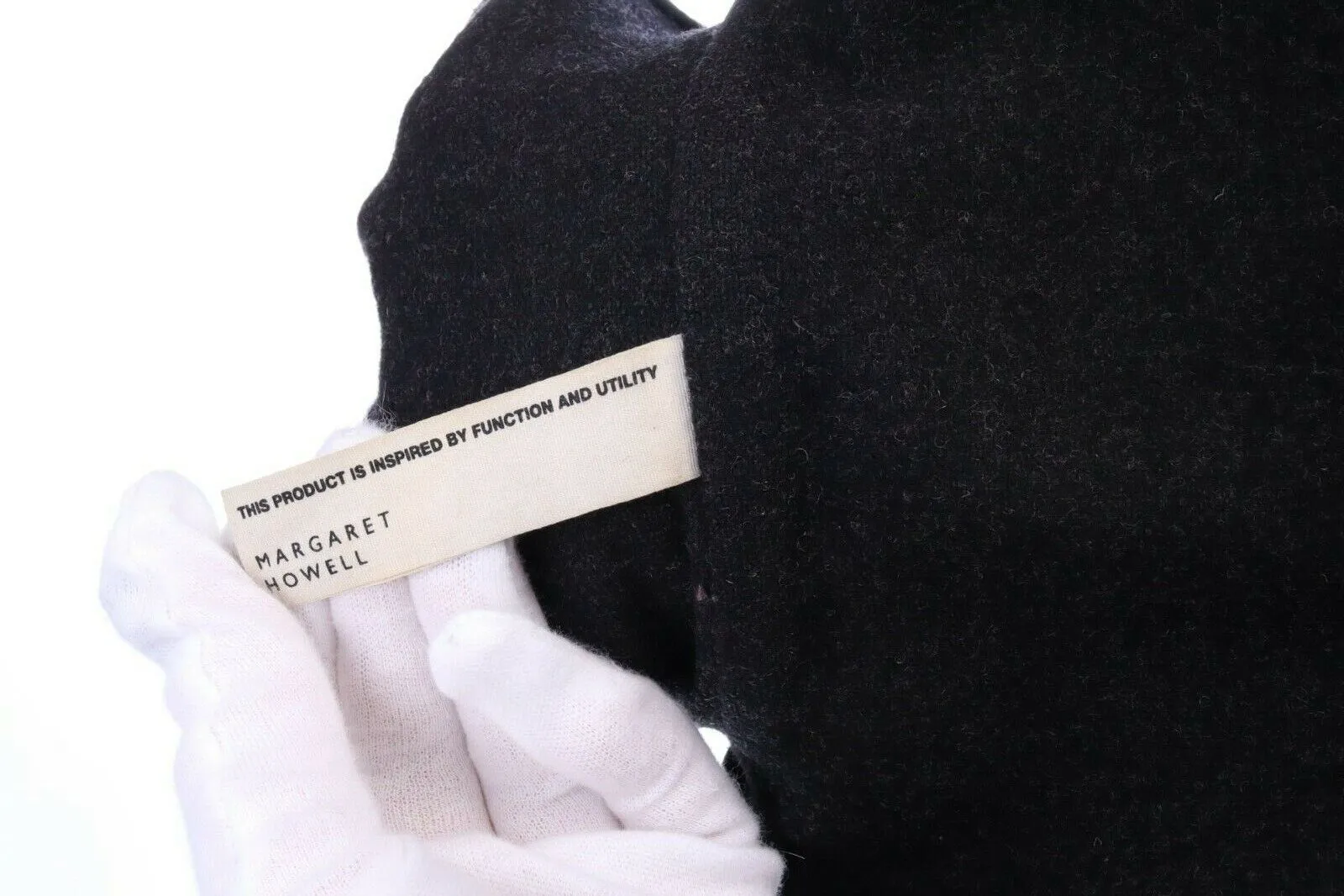 MARGARET HOWELL Black Wool Blend Hooded Duffle Coat Size S