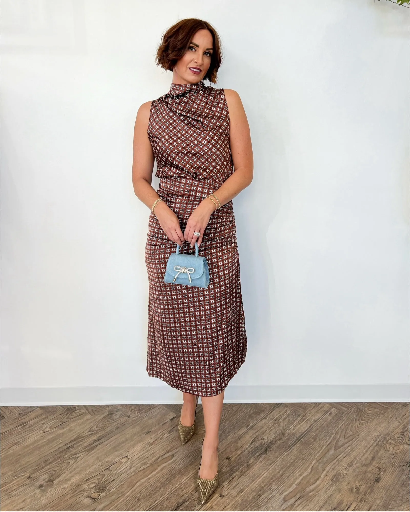 Melrose Asymmetrical Printed Midi Skirt