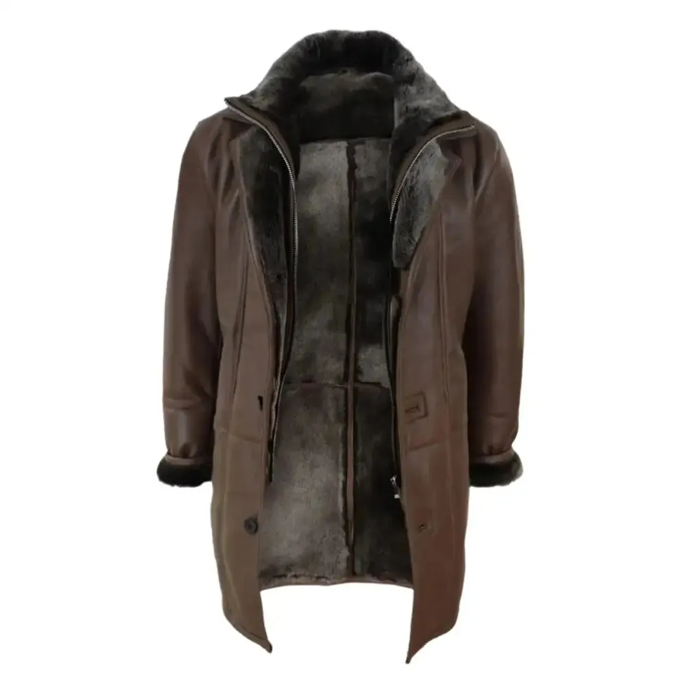 Men's 3/4 Length Sheepskin Duffle Coat – Warm & Stylish
